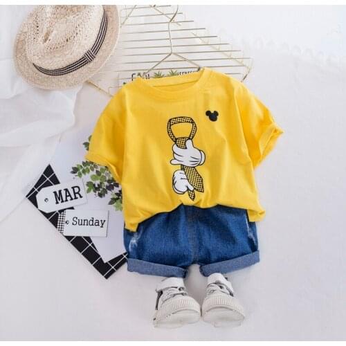 Baby Boys Clothing 2021 New Fashion Summer Toddler Baby Cartoon Clothes Set Casual Cartoon T-shirt and Pants Kids Clothing Sets