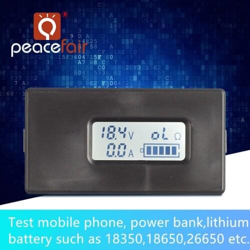 PEACEFAIR 2.8-30V 0-10A Digital LCD Lithium Battery Meter 18650 18350 26650 Voltage Current Electric Quantity Voltmeter PZEM-005