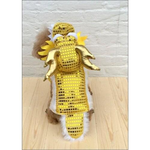 2021 New Year Chinese Traditional Costume Dragon Dance Lion Pet Cloth Funny Festive Lucky Clothes For Dog Cat Teddy