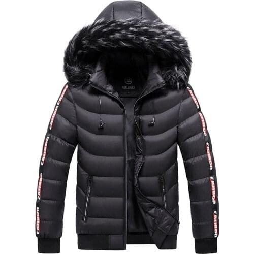 Down Jacket Coats Fleece Hooded Snow Parka Winter Jacket Men Fur Collar Warm Thick 2021 Parka Male Outerwear Thermal Wool Liner