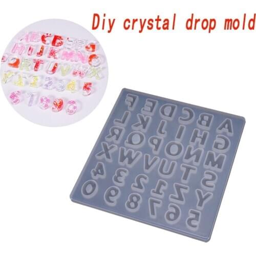 Diy crystal drop plastic mold whole board number letter mold decoration letter silicone mold