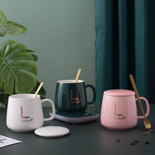 Constant Temperature Thermos Cup Gift Pack Home Ceramics Lnsulated Water Cup Coffee Mark Simple Cup With Cover