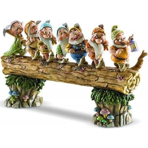 Handmade Seven Dwarf Trees Gnome Garden Decoration Dwarf Gnome Resin Statues Courtyard Tree Decoration Resin Ornaments