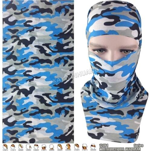 EXPRESS SHIPPING 100pcs/lot (Mix Model OK) Blue Camouflage Elastic Microfiber Tube Multifunction Seamless Outdoor Headwear