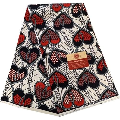 Nigerian Style Wax Dye Prints Fabric 100%Cotton Real Soft Breathable Ankara African Clothes Material For Sewing 6 Yards R-V 7-77