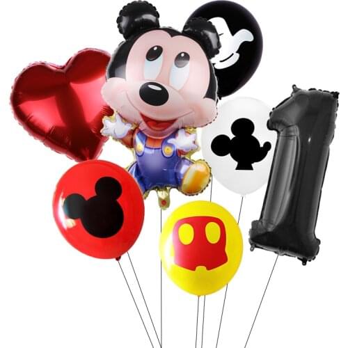 6pcs/lot Mickey Mouse Birthday Party Decorations Minnie Balloons Baby Shower Decor Kids Party Mickey Balloon Air Globos