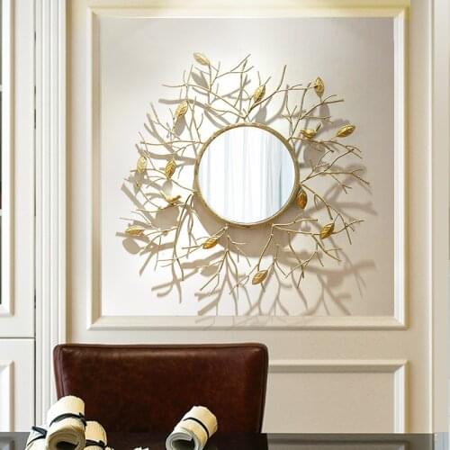 European-style Living Room Background Wall Decoration Mirror Ironwork Dining Room Wall Hanging Mirror Bathroom Mirror