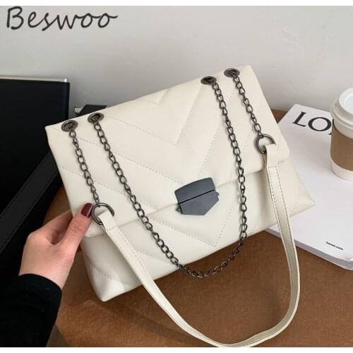 New Handbags for Women PU Leather Crossbody Bag 2021 Top Quality Chain Thread Luxury Womens Designer Bags Fashion Shoulder Bags
