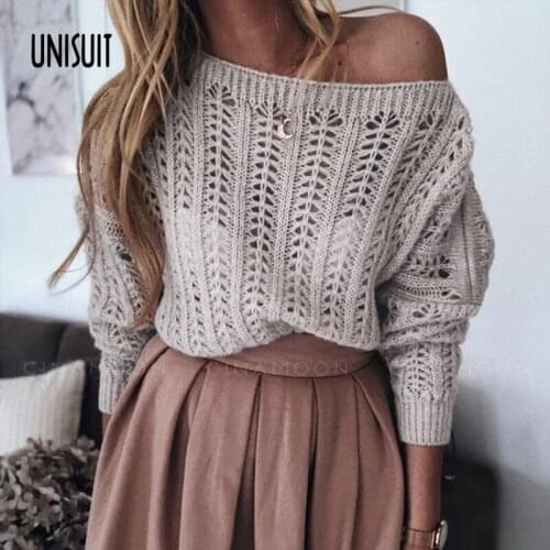 2021 Winter Women Sweater Autumn Long Sleeve O Neck Knitted Pullovers Top Sexy Hollow Out Elegant Solid Vintage Ladies Clothing