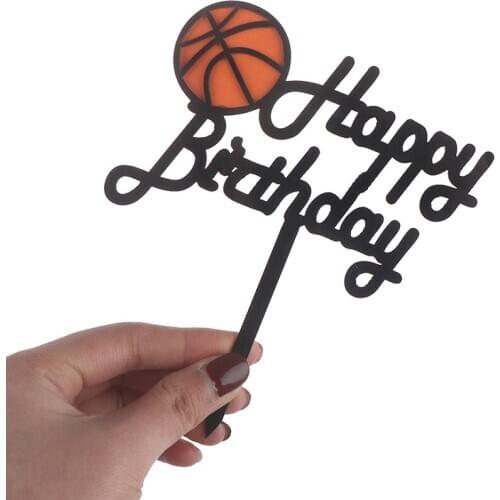 1pc New Ball Football Cupcake Topper Theme Sports Boy Happy Birthday Cake Topper for Kids Birthday Party Cake Decorations