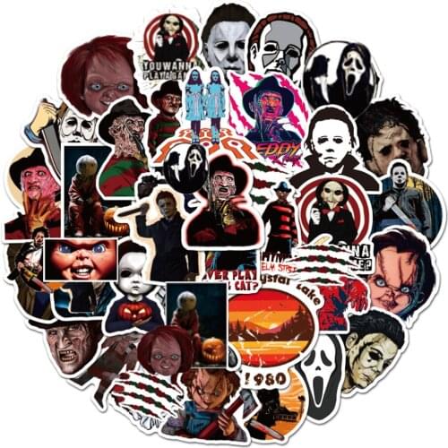 10/30/50pcs Horror Movies Graffiti Stickers For Phone Notebook Motorcycle Skateboard Car Laptop Luggage DIY Waterproof Sticker
