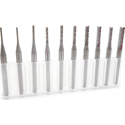 10PCS 0.6MM-1.5MM pcb milling cutter 0.9mm-1.8mm /1.1MM-2MM milling cutter corn mill cutter 1.5mm-3.175mm