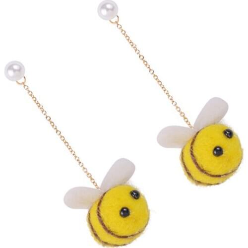 2021 Brincos Brinco Boucle D Oreille Korean Long Pure Wool Bee Lint Earrings Allergy Earpins Web Celebrity Pendant Jewelry