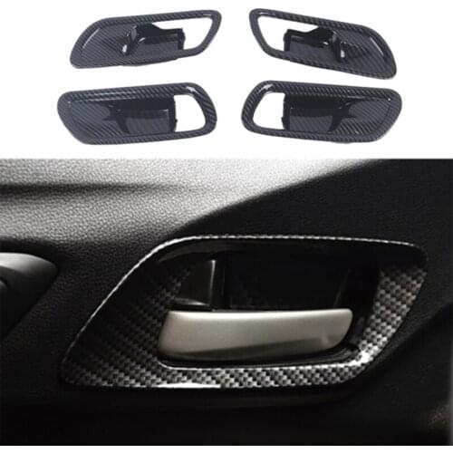 4Pcs for Honda Fit 2020 2021 Carbon Fiber Look Car Door Handle Covers Trim Car Inner Door Handle Bowl Decor Covers