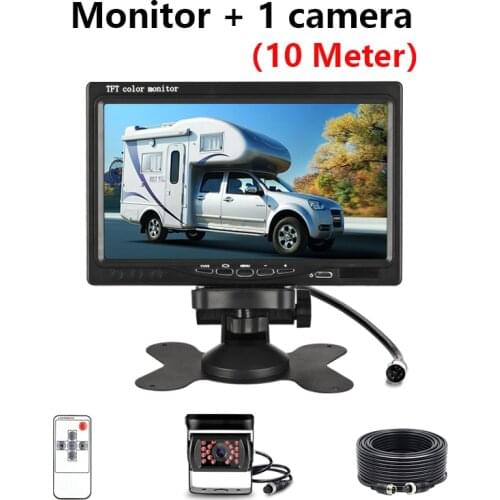 7 Inches Monitor with rear view car camera Aviation head Waterproof 4 pin camera Excavator Harvester truck 12-24V Reverse iamge