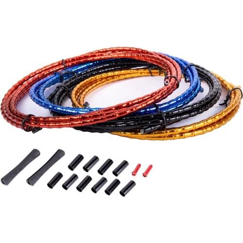 MTB Floding Road Bike Bicycle CNC Bamboo Brake Line Cover Elite Aluminum Alloy Links Mountain Shift Cable Hose 1800mm Tube