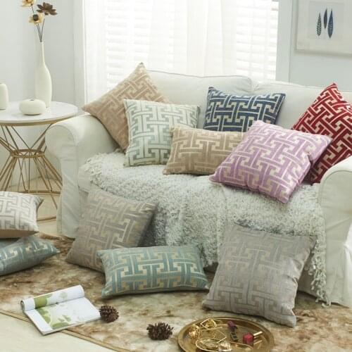 Beige Khaki Jacquard Luxruy Cushion Cover Home Decoration Geometric Pillow Cover Sofa Pillowcase Pillow Sham 45x45cm /30x50cm