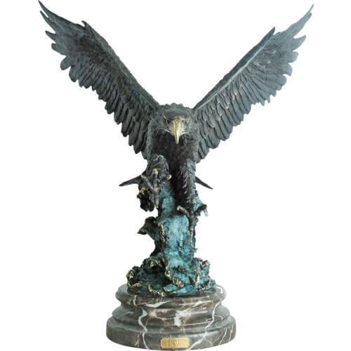 Large Lifesize Bronze Eagle Statue Flying Glede Statues Bird Animal Sculptures Home Garden Decor