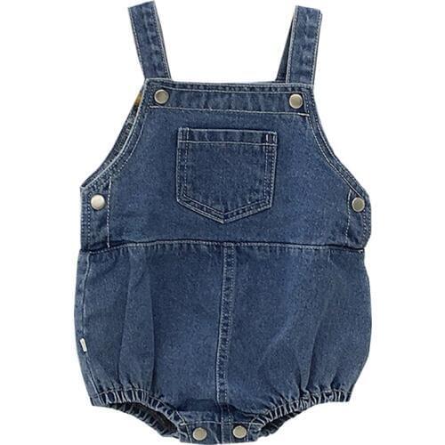 Spring Baby Overalls Baby Unisex Denim Pocket Sling Overalls Cute Baby Boy Casual Clothes Summer Infant Short Dungaree Jumpsuit