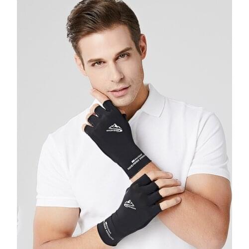 Sweat-absorbent Breathable Sports Gloves Sun-proof Ice Silk Cool Thin Gloves REXCHI Cycling Gloves Ice Silk Sunscreen