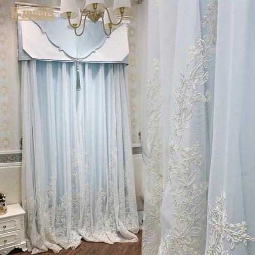European Luxury Nordic Simple Tulle Princess Style Curtains Balcony Shading Tulle for Bedroom Living Room