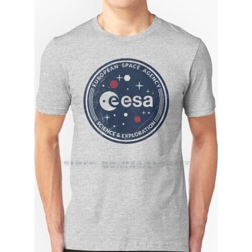 Esa - Science & Exploration / Vintage Emblem T Shirt 100% Pure Cotton Esa European Space Agency European Union Logo Team Europe