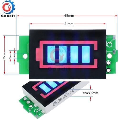 3S 3 Series Lithium Battery Capacity Indicator Module 12.6V Blue Display Electric Vehicle Battery Power Tester Li-po Li-ion