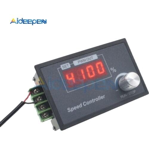 DC 6-60V 6V 12V 24V 36V 48V DC Motor Controller PWM Adjustable Speed Digital Display Encoder Duty Ratio Frequency MAX 20A