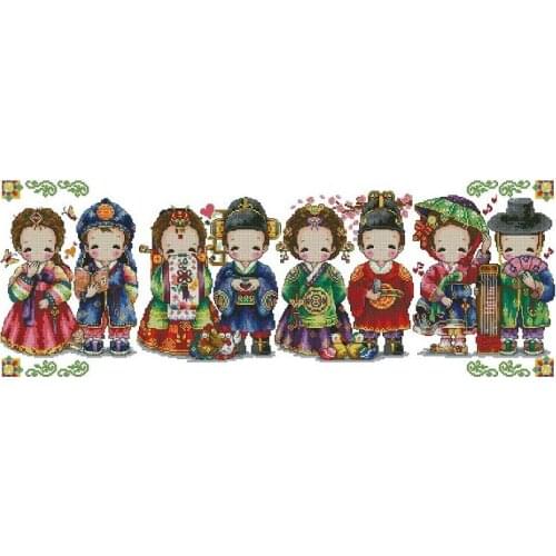 Korean couple (14CT) Needlework,For Embroidery,DIY 14CT Unprinted Arts Cross stitch kits Set Cross-Stitching Home Decor