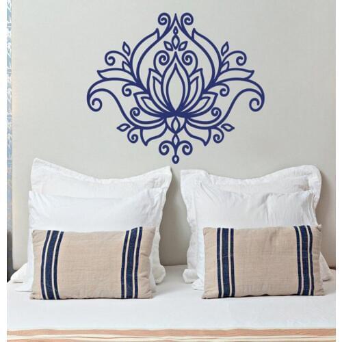 Beautiful Lotus Flower Wall Decal Yoga Mandala Wall Sticker Morrocan Pattern Boho Bohemian Bedroom Decor Car Window Decal C62