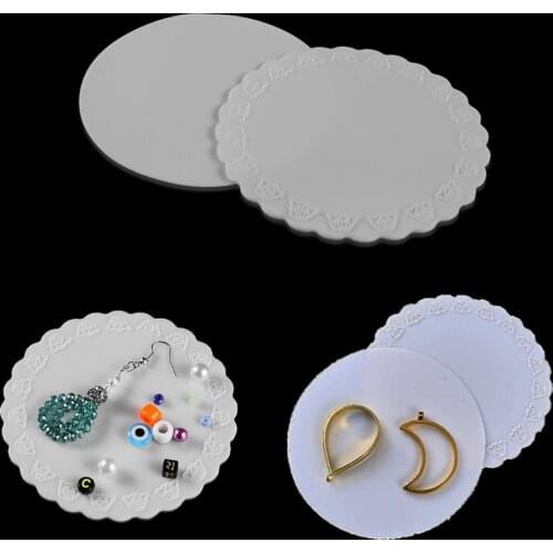 Round Lace Flower Doilies Silicone Coaster Coffee Table Cup Mats Jewelry Pad Placemat for Resin Mold DIY Jewelry Making Tools