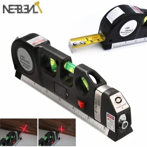 Laser Level Tape Vertical Measure Adjusted Standard Ruler Horizontal Cross Lines Optical Levelling Instrument Multipurpose 4 in1