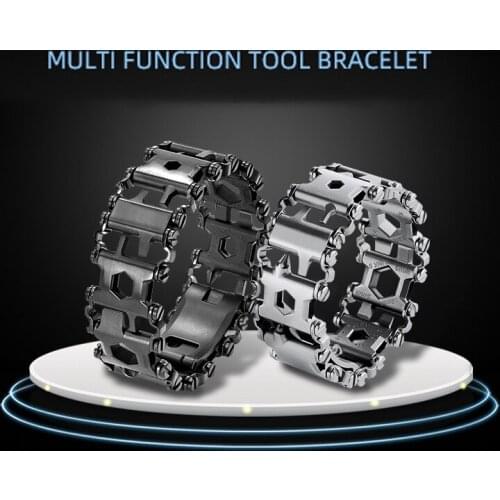 29 In 1 Multi-functional Tool Stainless Steel Screwdriver Bracelet For Outdoor Survival Multi EDC Tool Bracelet Bangle Men Gifts
