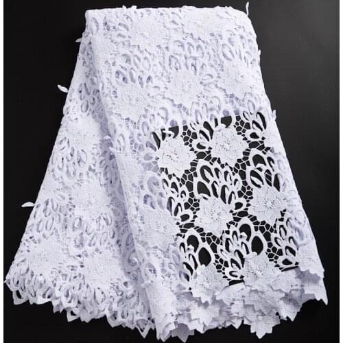 Zhenguiru New Guipure Cord Lace Beautiful Bright Diamond African Fabric Flower Nigeria Lace Fabric For Women Wedding Party A2297