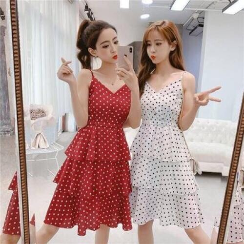 New Arrival Sling cake dress female summer 2019 new sexy v-neck inside waist student