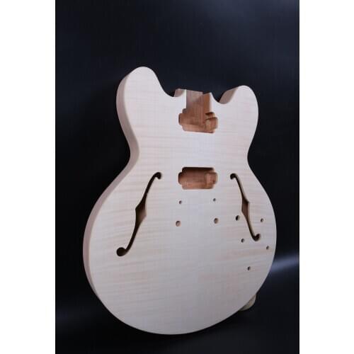 One right hand unfinished electric guitar body 335 mahogany made and maple top high quality