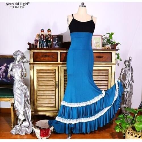 Spanish dance dress Flamenco dance practice skirt Flamenco skirt spanish skirt dance wear women DTT18