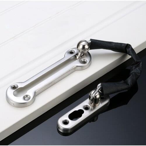 Sliding Chrome Door Lock Bolt Safety Hotel Office Security Chain Gate black Cabinet Latches decorative stainless steel hardware