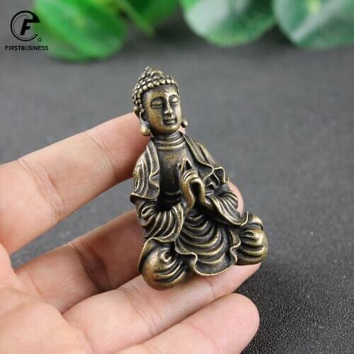 Antique Bronze Buddha Sakyamuni Statue Home Decorations Craft Accessories Fo Living Room Copper Pocket Buddha Figurines Ornament