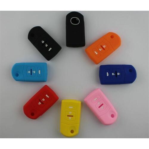 Free shipping 3 button Silicone car key cover remote cover for MAZDA 2- MAZDA 3 -MAZDA 5- MAZDA 6,auto accessores
