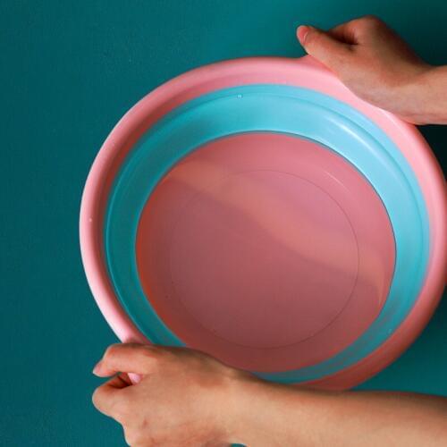 Foldable Washbasin Household Plastic Large Laundry Basin Portable Compressed Travel Student Small Number Washbasin