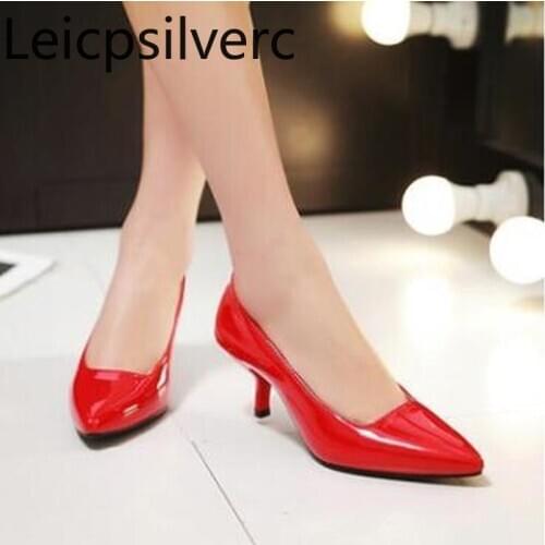 Pumps Spring and summer New style Shallow mouth High heel Sexy womens Single shoes red yellow green purple plus size 30-48