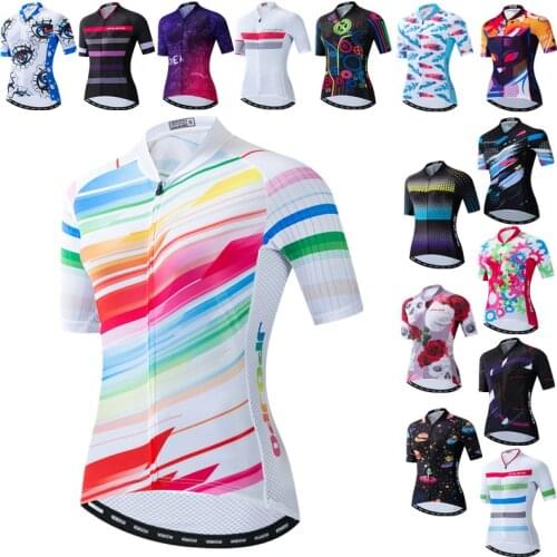 Weimostar High Quality Womens Cycling Jersey Tops Summer Mountain Bike Jersey Anti-UV Bicycle Shirt Breathable Cycling Clothing