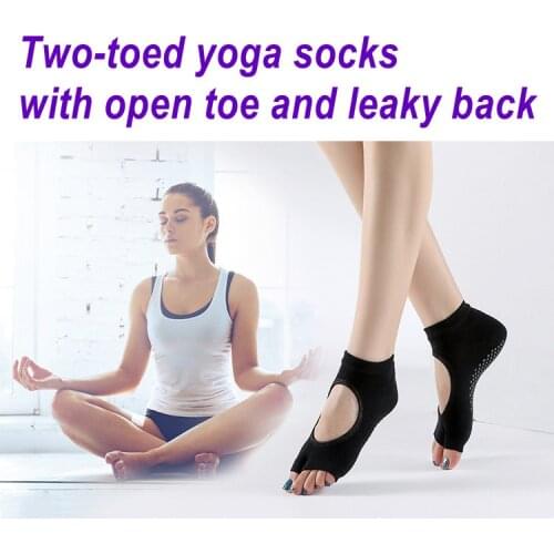New Women Non Slip Yoga Socks Two Toe Sport Cotton Pilates Sock Ventilation Quick-Dry Breathable Profession Dance Sock Slippers