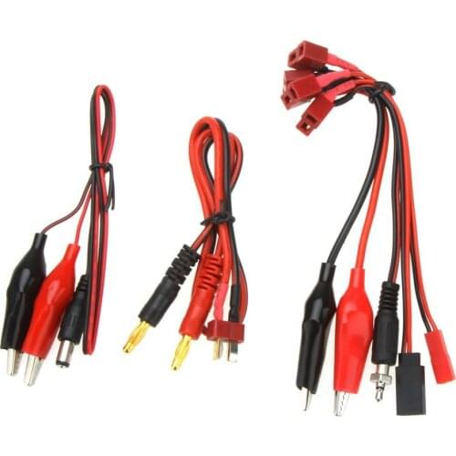 2set *EBOYU(TM) Balance Charger T Plug Connector Cable Set W/Glow/Crocodile Clamp/Clip/JST/Futaba Plug for B6 RC Balance Charger