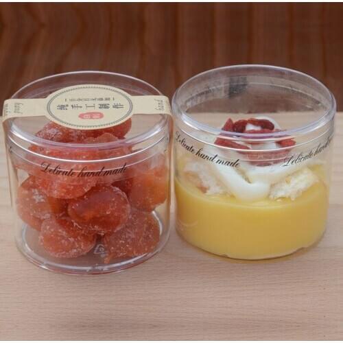 24pcs Net red ice cream box yogurt pudding cup transparent cylinder with lid jelly small pastry cake dessert packaging boxes
