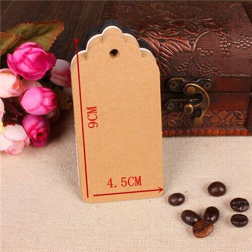 300pcs 9*4.5cm blank paper kraft paper label hand-painted soap tag bookmarks message card