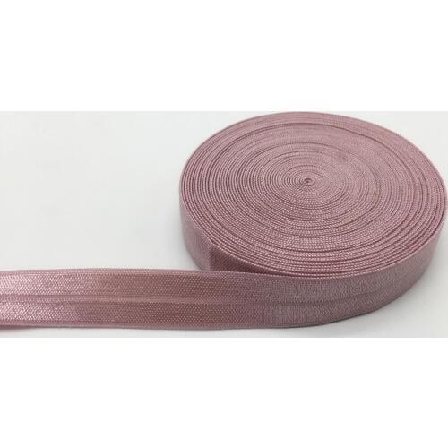 5 Yards 5/8"(15mm) Pale Mauve Multirole Fold Over Elastics Spandex Satin Band DIY Lace Sewing Trim