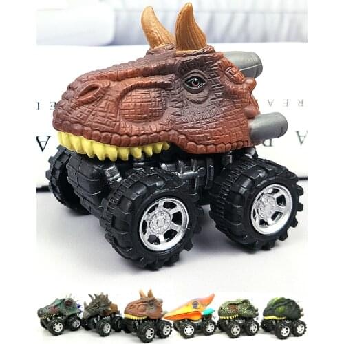6pcs 6 styles High-quality Childrens Day Gift Toy Dinosaur Model Mini Toy Car Back Of The Car Gift Truck Hobby