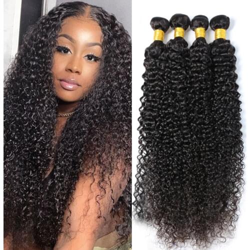 Kinky Curly Hair Bundles Brazilian Hair Weave Bundles 100% Human Hair Bundles Remy Hair Extensions Natural Color Free Shipping
